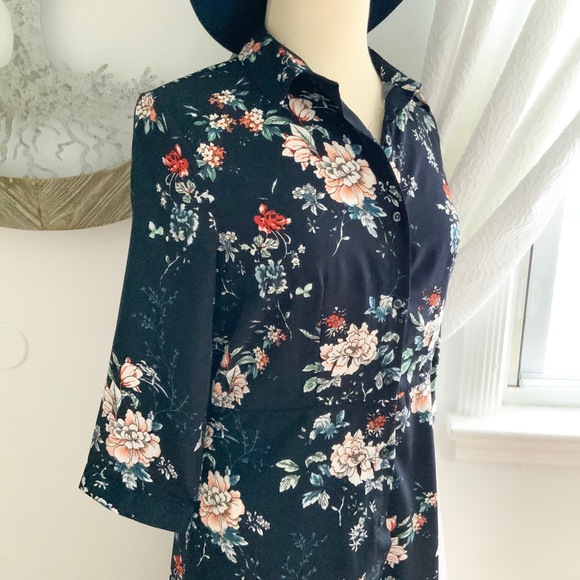 NWT GILLI Floral Midi Shirtdress Small - Picture 2 of 8
